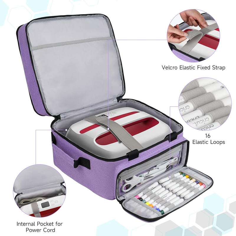 LEFORZ Carrying Case Compatible with Cricut EasyPress 2/Cricut EasyPress3 (9"x9",10"x10",12"x10"),Double-Layer Heat Press Machine Storage Bag Fits for Htvront(10"x10"),Tools and Accessories,Easy Press Mat - Image 4